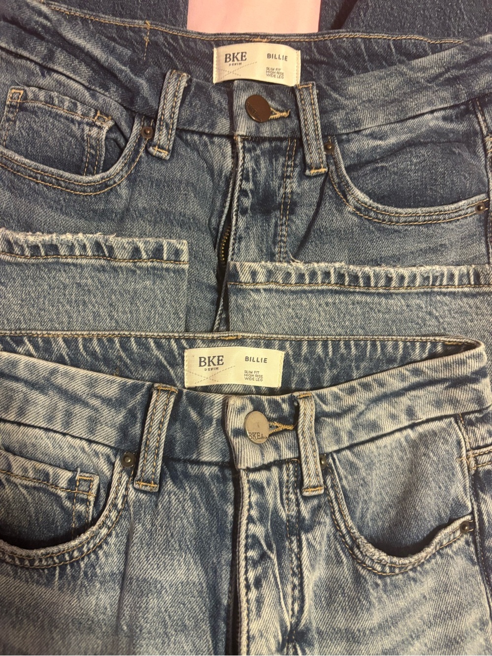 Two Pair BKE Women's Billie Wide Leg Jeans Sz 24 - Picture 2 of 3